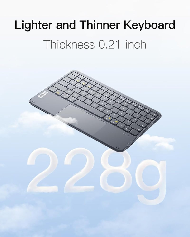 Inateck Bluetooth Keyboard with Touchpad, Ultra Slim and Portable Wireless QWERTY Keyboard, Compatible with Windows and iPad OS, KB01105 - Image 3